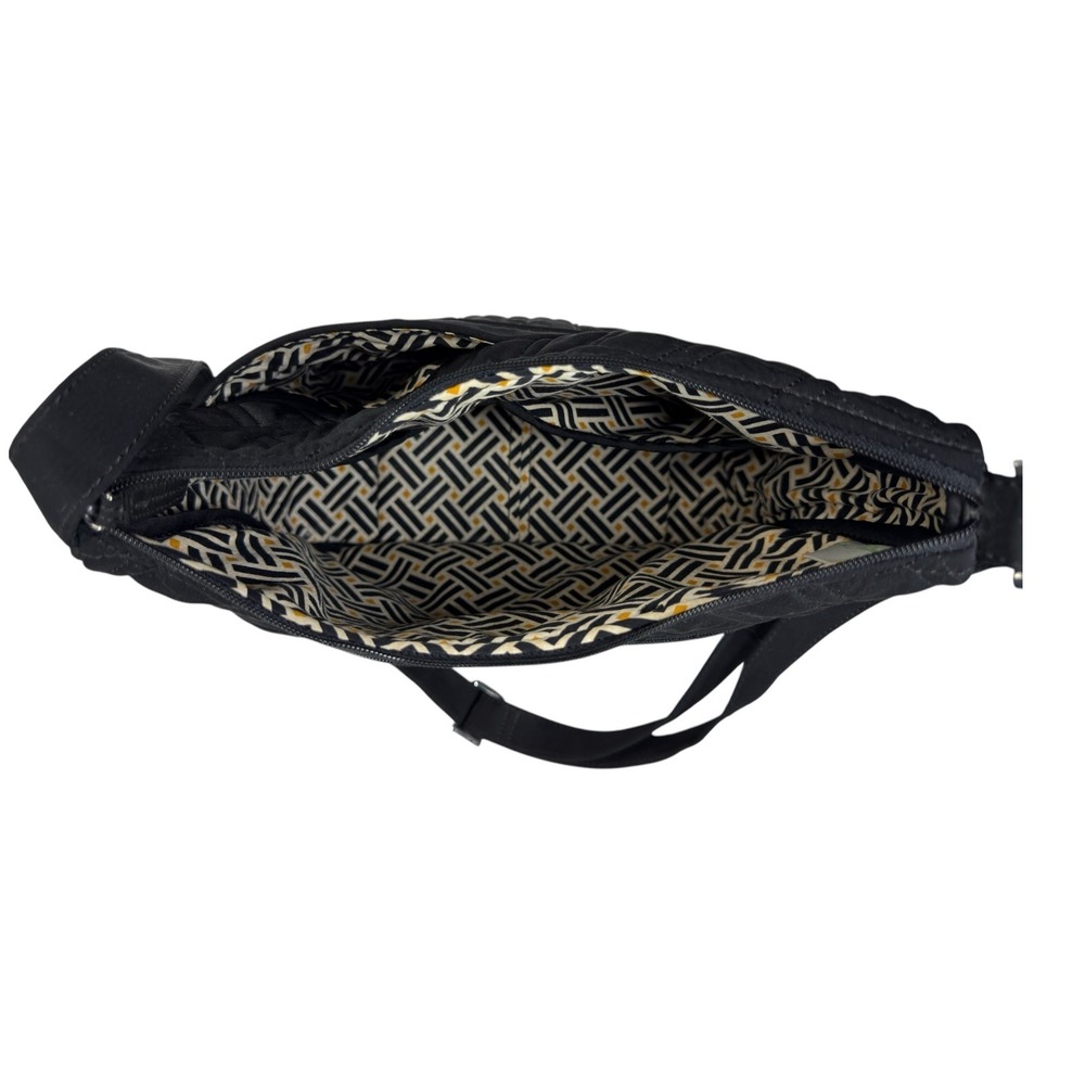 Vera Bradley Crossbody Bag Medium Black Quilted Microfiber Travel Everyday - Picture 6 of 9